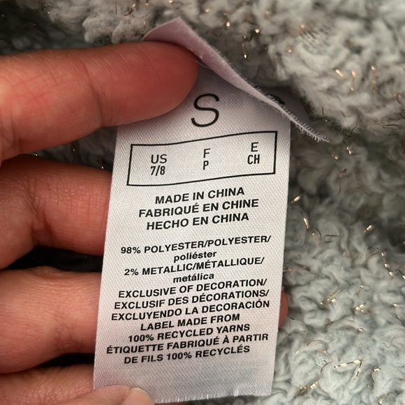 Adidas Girl Loose Fit Glitter Sherpa Pull Over - Picture 9 of 9